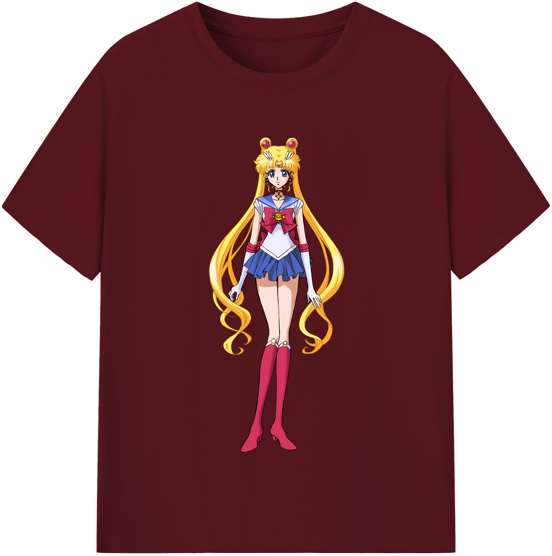 （画像用） 美少女戦士セーラームーン 月野 うさぎ つきの うさぎ Sailor Moon Tsukino Usagi 綿100％半袖Tシャツ（フロントプリント）
